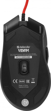 Мышь Defender Venom GM-640L черный оптическая 7200dpi USB 7but (52640)
