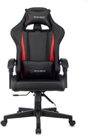 Кресло игровое Zombie GAME TETRA черный/красный эко.кожа крестов. пластик