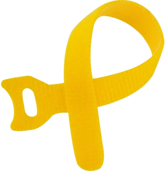 Хомут-липучка Lanmaster LAN-VCM125-YL 125x12мм (упак:20шт) нейлон/полиэтилен внутри помещений желтый