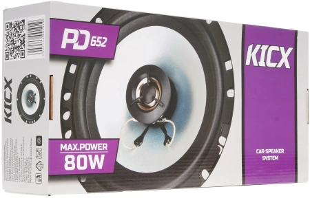 Колонки автомобильные Kicx PD-652 80Вт 92дБ 4Ом 16см (6дюйм) (ком.:2кол.) коаксиальные двухполосные