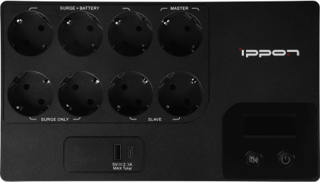 Источник бесперебойного питания Ippon Esconder 1000 600Вт 1000ВА черный