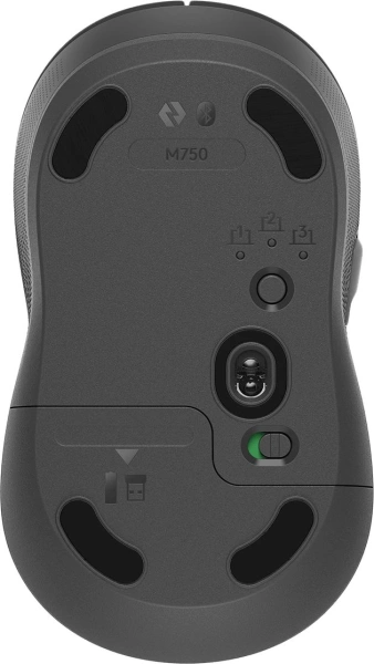 Мышь Logitech M750 графитовый оптическая 4000dpi беспров. BT/Radio USB 5but (910-006269)