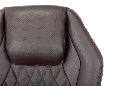 Кресло руководителя Бюрократ _Aura коричневый кожа крестов. алюминий