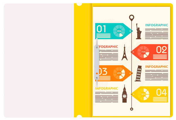 Папка-скоросшиватель Buro -PSE20BU/YEL A4 прозрач.верх.лист пластик желтый 0.11/0.13