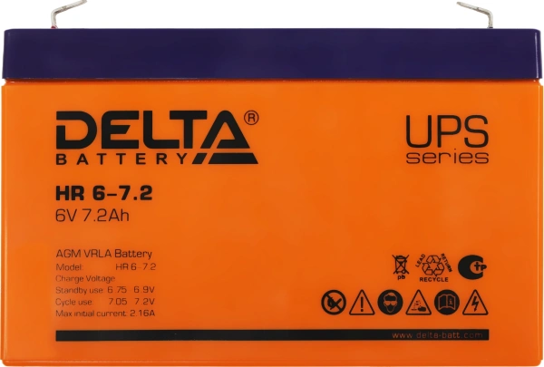 Батарея для ИБП Delta HR 6-7.2 6В 7.2Ач