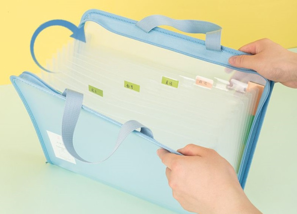 Папка-портфель Deli 72562 13 отдел. A4 полипропилен ассорти