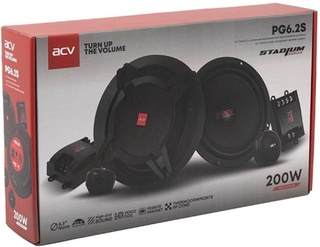 Колонки автомобильные ACV PG-6.2S 200Вт 92дБ 4Ом 16см (6.5дюйм) (ком.:2кол.) компонентные двухполосн