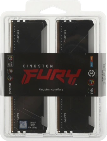 Память DDR4 4x8GB 3200MHz Kingston KF432C16BB2AK4/32 Fury Beast RGB RTL Gaming PC4-25600 CL16 DIMM 2