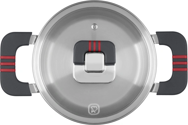 Кастрюля Rondell Stripes RDS-1636 1.2л. d=16см (с крышкой) стальной