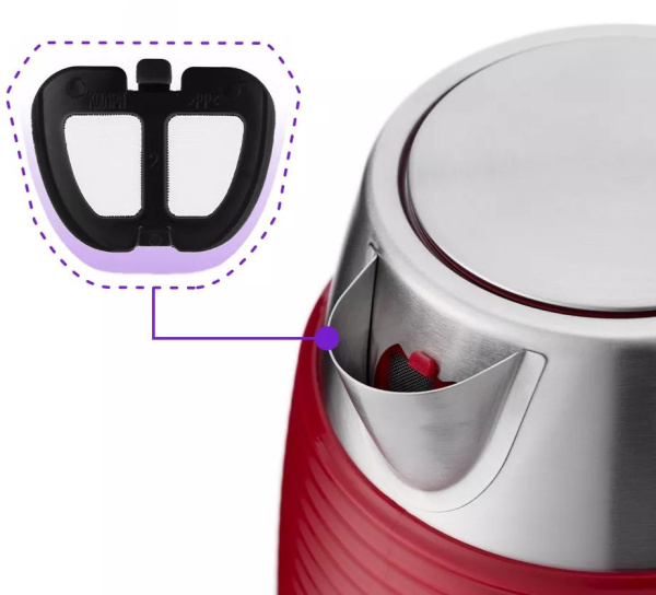 Чайник электрический Kitfort КТ-695-2 1.7л. 2200Вт красный (корпус: нержавеющая сталь)