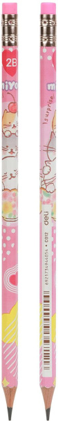 Карандаш ч/г Deli MiYou EC012-2B 2B шестигран. карт.кор. (12шт)