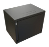 Шкаф коммутационный WRline (WR-TW-1266-GP-RAL9004) настенный 12U 600x600мм пер.дв.стекл 2 бок.пан. направл.под винты 60кг черный 500мм 650мм IP20 сталь