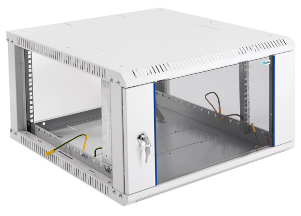Шкаф коммутационный ЦМО ШРН-ЭКОНОМ (ШРН-Э-6.650) настенный 6U 600x650мм пер.дв.стекл 65кг серый 600мм 17.3кг 180град. 345мм