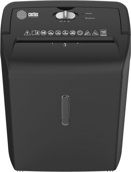 Шредер Cactus CS-SH-10-21-5X18 (секр.P-4) фрагменты 10лист. 21лтр. скрепки скобы пл.карты