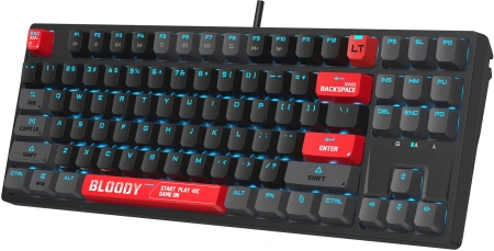 Клавиатура A4Tech Bloody AT87 механическая черный/красный USB for gamer LED (AT87)
