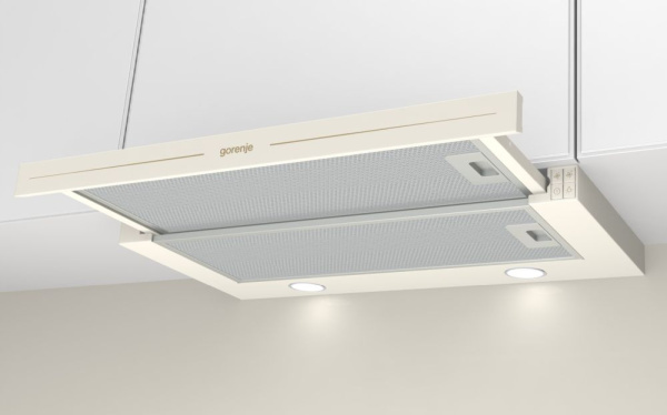 Вытяжка встраиваемая Gorenje BHP62CLI слоновая кость управление: кнопочное (1 мотор)