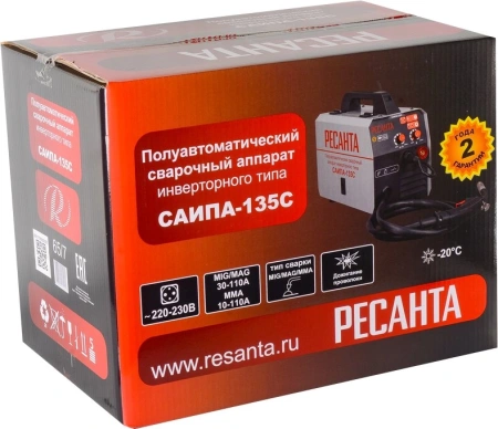 Сварочный аппарат Ресанта САИПА-135 инвертор ММА DC