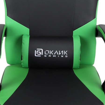 Кресло игровое Оклик Cooldown черный/зеленый сиденье черный/зеленый искусст.кожа/сетка с подголов. к