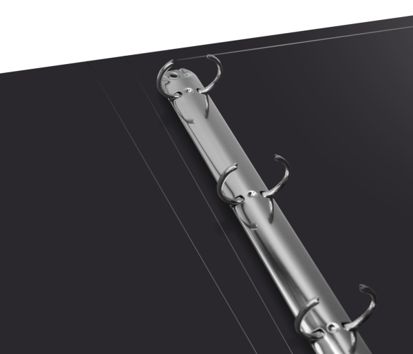 Папка на 4-х кольцах Бюрократ -0840/4RBLCK A4 пластик 0.8мм кор.40мм внутр. с вставкой черный