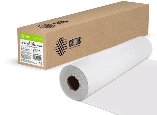 Холст Cactus CS-MC260-61030 610мм-30м/260г/м2/белый матовое синтетика для струйной печати втулка:50.8мм (2")