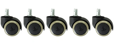 Набор колес Бюрократ CastorSet3850/PU черный для паркета/ламината 50мм