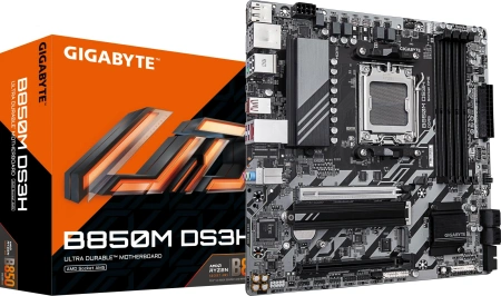 Материнская плата Gigabyte B850M DS3H SocketAM5 AMD B850 4xDDR5 mATX AC`97 8ch(7.1) 2.5Gg RAID+HDMI+DP