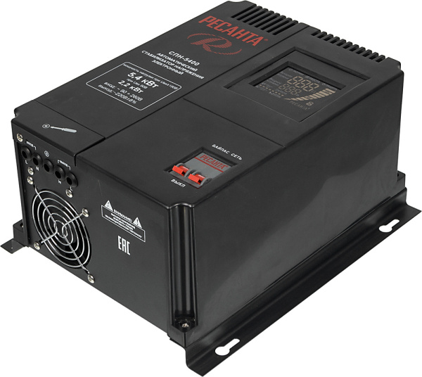 Стабилизатор напряжения Ресанта СПН-5400 однофазный черный (63/6/26)