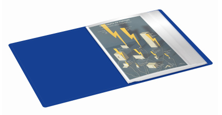 Папка с 80 прозр.вклад. Buro -ECB80BLUE A4 пластик 0.7мм синий