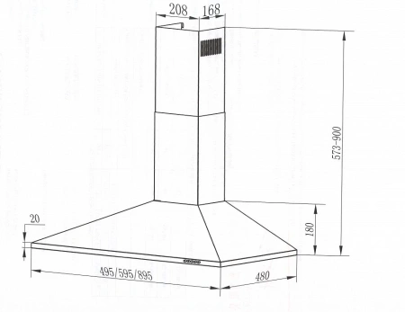 Вытяжка каминная Maunfeld CORK 60 белый управление: кнопочное (1 мотор)