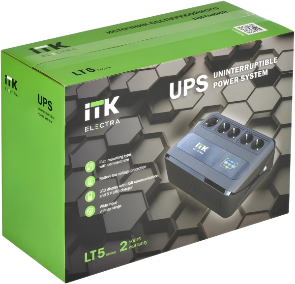 Источник бесперебойного питания ITK (ELT5-800VA-1-001) 480Вт 800ВА