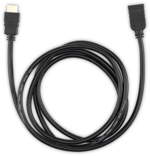 Кабель-удлинитель аудио-видео Buro HDMI (m)/HDMI (f) 2м. позолоч.конт. черный (BU-HDMI2.0-EXTND-2M)