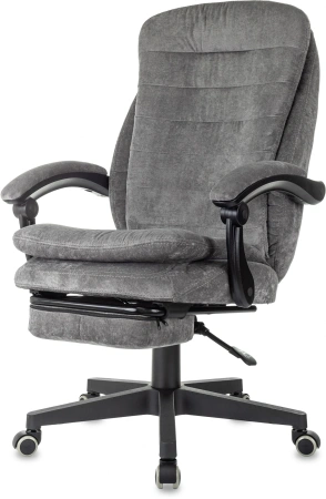 Кресло руководителя Бюрократ T-9950MSG-F Fabric серый Light-19 крестов. пластик подст.для ног