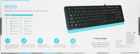 Клавиатура A4Tech Fstyler FKS10 черный/синий USB