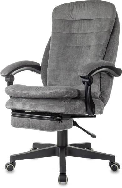 Кресло руководителя Бюрократ T-9950MSG-F Fabric серый Light-19 крестов. пластик подст.для ног