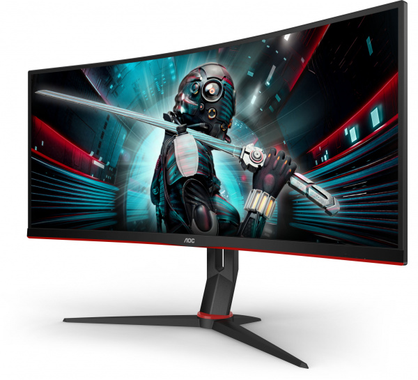 Монитор AOC 34" Gaming CU34G2X черный/красный VA LED 1ms 21:9 HDMI матовая HAS 300cd 178гр/178гр 3440x1440 144Hz DP FHD USB 8.1кг