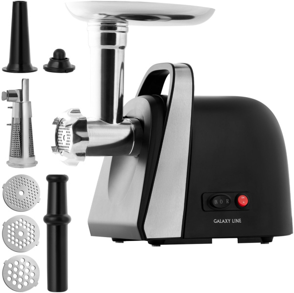 Мясорубка Galaxy Line GL 2419 1600Вт черный/серебристый