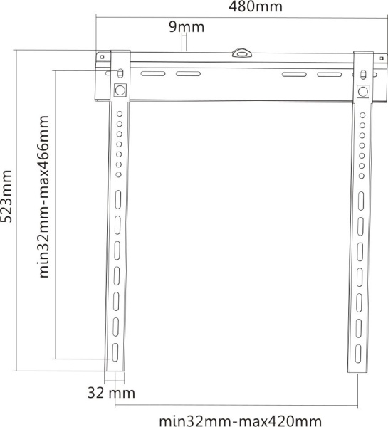Кронштейн для телевизора Ultramounts UM816F черный 32"-55" макс.55кг настенный фиксированный