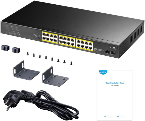 Коммутатор Cudy GS1028PS2 24x1Гбит/с 2SFP 24PoE 24PoE+ неуправляемый