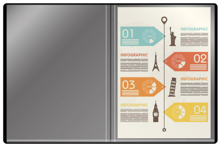 Папка с 10 прозр.вклад. Buro -ECB10BLACK A4 пластик 0.5мм черный