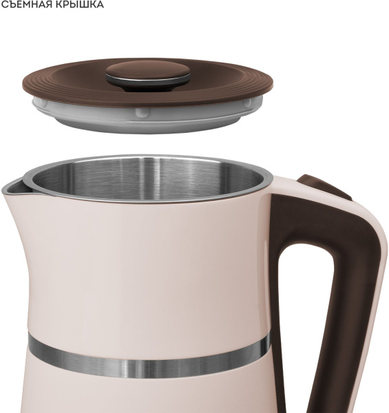 Чайник Galaxy Line GL 0339 1.7л. 2200Вт бежевый (металл/пластик)