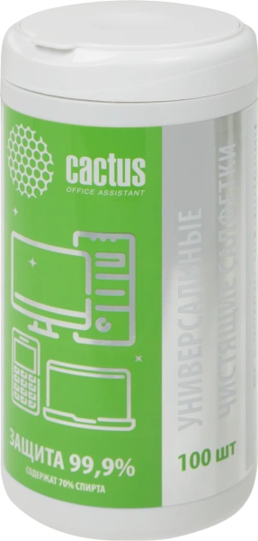 Салфетки влажные Cactus CS-ASC100 антибактериальные (100лист.) спиртовые