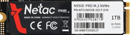 Накопитель SSD Netac PCI-E 3.0 x4 1Tb NT01N950E-001T-E4X N950E Pro M.2 2280