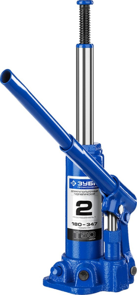 Домкрат Зубр Профессионал T50 бутылочный гидравлический синий (43060-2-K_Z01)
