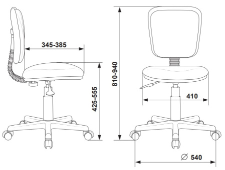 Кресло детское Бюрократ CH-204NX синий космопузики крестов. пластик