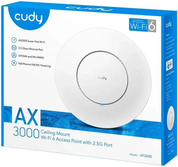 Точка доступа Cudy AP3000 AX3000 10/100/1000/2500BASE-T белый