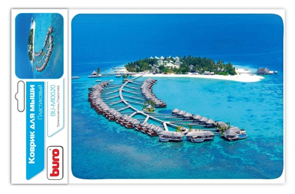 Коврик для мыши Buro BU-M10020 Мини рисунок/тропический отель 230x180x2мм