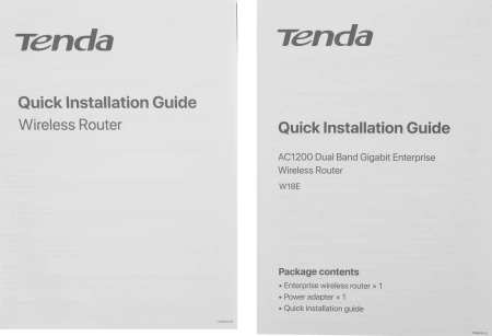 Роутер беспроводной Tenda W18E AC1200 10/100/1000BASE-TX черный