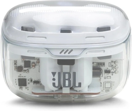 Гарнитура внутриканальные JBL Tune Beam Ghost белый беспроводные bluetooth в ушной раковине (JBLTBEAMGWHT)