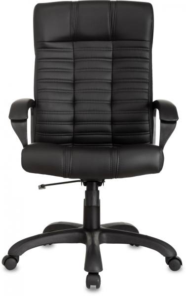 Кресло руководителя Бюрократ KB-10 черный эко.кожа крестов. пластик