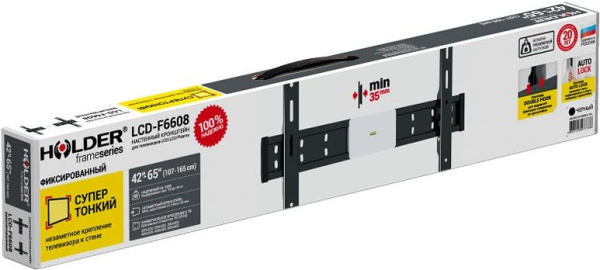 Кронштейн для телевизора Holder LCD-F6608 черный 42"-65" макс.45кг настенный фиксированный